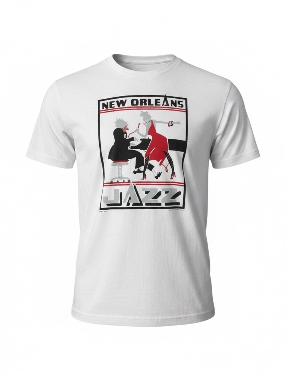 Vintage New Orleans Jazz Graphic T Shirt 90s USA Made Art Tee Large